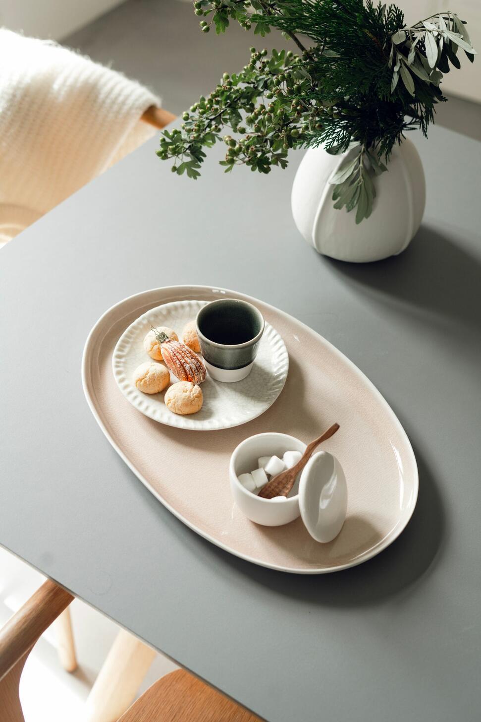 Oval tray Maguelone tamaris high-end ceramic tableware
